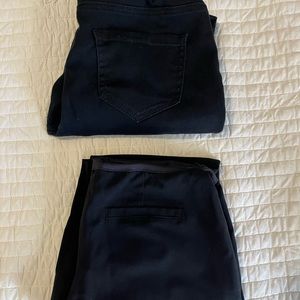 Two pair of maternity pants - dress pants and jeans
